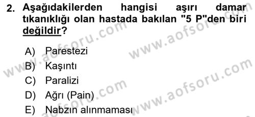 Yaşlı ve Hasta Bakım Hizmetleri Dersi 2021 - 2022 Yılı (Vize) Ara Sınav Soruları 2. Soru