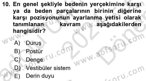 Yaşlı ve Hasta Bakım Hizmetleri Dersi 2021 - 2022 Yılı (Final) Dönem Sonu Sınav Soruları 10. Soru
