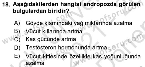 Yaşlı ve Hasta Bakım Hizmetleri Dersi 2021 - 2022 Yılı (Final) Dönem Sonu Sınav Soruları 18. Soru