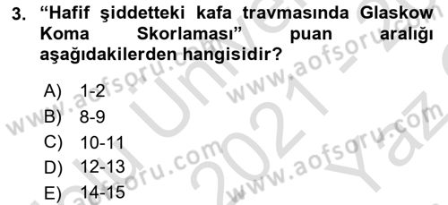 Yaşlı ve Hasta Bakım Hizmetleri Dersi 2021 - 2022 Yılı Yaz Okulu Sınav Soruları 3. Soru