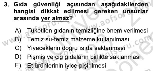 Yaşlı ve Hasta Bakım Hizmetleri Dersi 2023 - 2024 Yılı (Final) Dönem Sonu Sınav Soruları 3. Soru