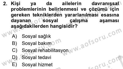Yaşlı ve Hasta Bakım Hizmetleri Dersi 2024 - 2025 Yılı (Vize) Ara Sınav Soruları 2. Soru
