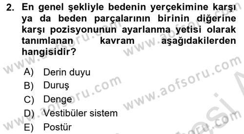 Yaşlı ve Hasta Bakım Hizmetleri Dersi 2024 - 2025 Yılı (Final) Dönem Sonu Sınav Soruları 2. Soru