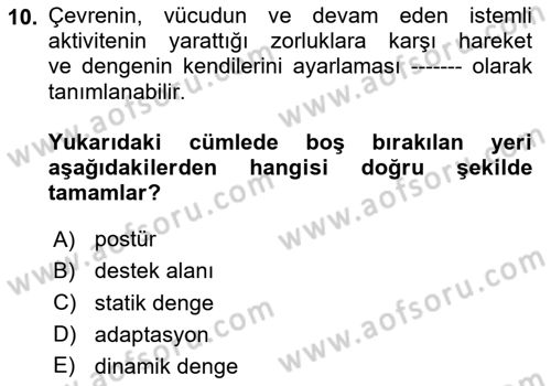 Yaşlı ve Hasta Bakım Hizmetleri Dersi 2024 - 2025 Yılı Yaz Okulu Sınav Soruları 10. Soru