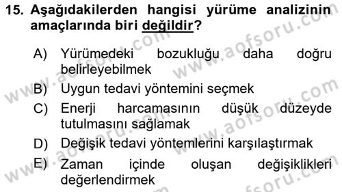 Yaşlı ve Hasta Bakım Hizmetleri Dersi 2024 - 2025 Yılı Yaz Okulu Sınav Soruları 15. Soru
