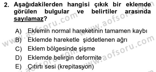 Yaşlı ve Hasta Bakım Hizmetleri Dersi 2024 - 2025 Yılı Yaz Okulu Sınav Soruları 2. Soru