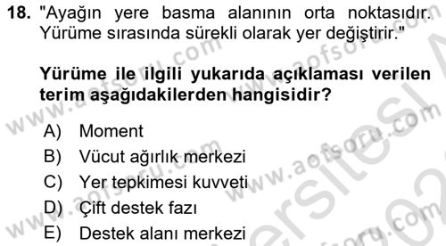 Yaşlı ve Hasta Bakım Hizmetleri Dersi 2025 - 2026 Yılı (Final) Dönem Sonu Sınav Soruları 18. Soru
