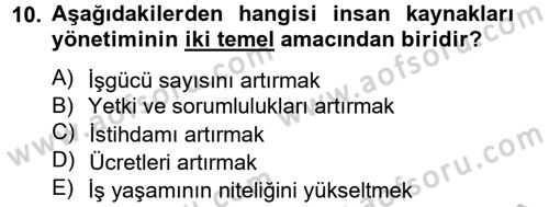 Sosyal Hizmet Yönetimi Dersi 2012 - 2013 Yılı (Vize) Ara Sınav Soruları 10. Soru