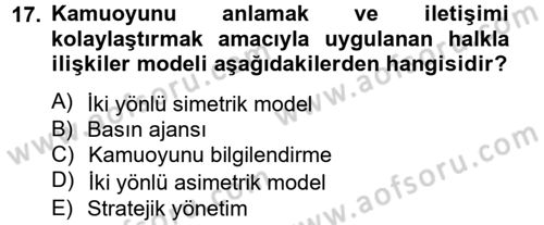 Sosyal Hizmet Yönetimi Dersi 2012 - 2013 Yılı (Vize) Ara Sınav Soruları 17. Soru