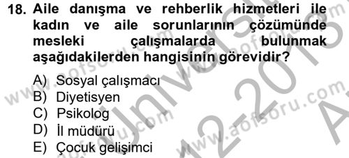 Sosyal Hizmet Yönetimi Dersi 2012 - 2013 Yılı (Vize) Ara Sınav Soruları 18. Soru