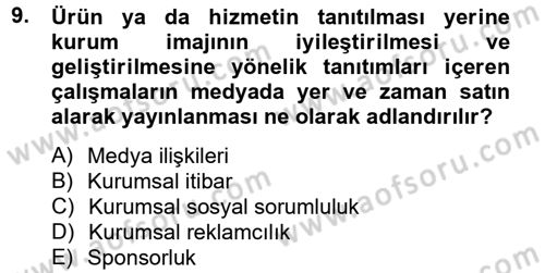 Sosyal Hizmet Yönetimi Dersi 2012 - 2013 Yılı (Vize) Ara Sınav Soruları 9. Soru