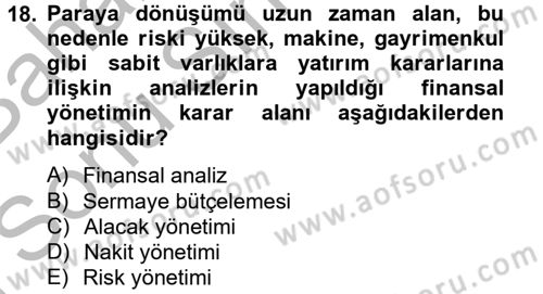 Sosyal Hizmet Yönetimi Dersi 2012 - 2013 Yılı (Final) Dönem Sonu Sınav Soruları 18. Soru