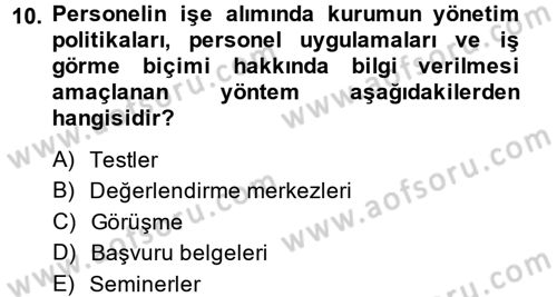 Sosyal Hizmet Yönetimi Dersi 2013 - 2014 Yılı (Vize) Ara Sınav Soruları 10. Soru