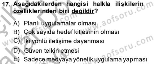 Sosyal Hizmet Yönetimi Dersi 2013 - 2014 Yılı (Vize) Ara Sınav Soruları 17. Soru