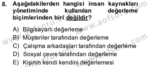 Sosyal Hizmet Yönetimi Dersi 2013 - 2014 Yılı (Vize) Ara Sınav Soruları 8. Soru