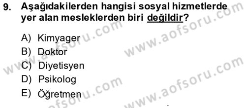 Sosyal Hizmet Yönetimi Dersi 2013 - 2014 Yılı (Vize) Ara Sınav Soruları 9. Soru