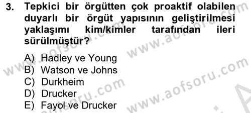 Sosyal Hizmet Yönetimi Dersi 2013 - 2014 Yılı Tek Ders Sınav Soruları 3. Soru