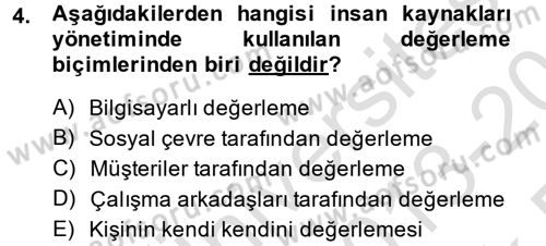 Sosyal Hizmet Yönetimi Dersi 2013 - 2014 Yılı Tek Ders Sınav Soruları 4. Soru