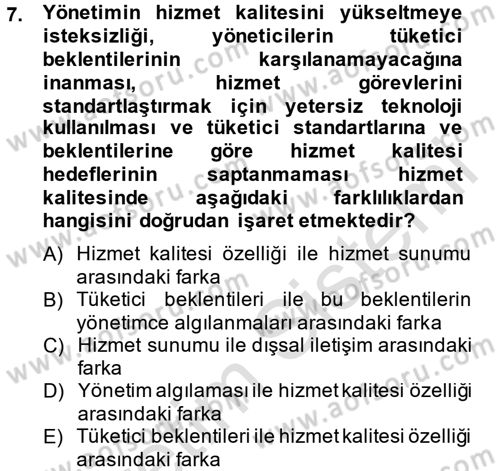 Sosyal Hizmet Yönetimi Dersi 2013 - 2014 Yılı Tek Ders Sınav Soruları 7. Soru