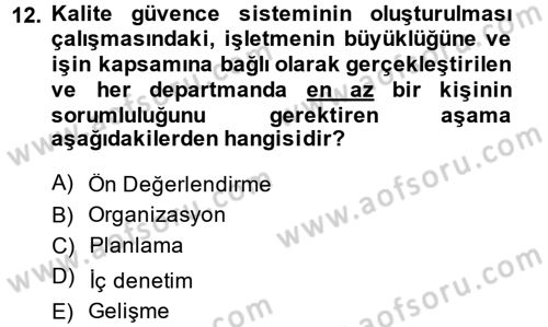 Sosyal Hizmet Yönetimi Dersi 2014 - 2015 Yılı (Vize) Ara Sınav Soruları 12. Soru