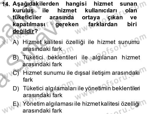 Sosyal Hizmet Yönetimi Dersi 2014 - 2015 Yılı (Vize) Ara Sınav Soruları 14. Soru