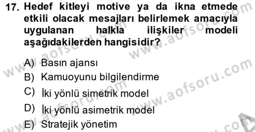 Sosyal Hizmet Yönetimi Dersi 2014 - 2015 Yılı (Vize) Ara Sınav Soruları 17. Soru