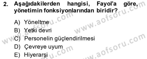 Sosyal Hizmet Yönetimi Dersi 2014 - 2015 Yılı (Vize) Ara Sınav Soruları 2. Soru