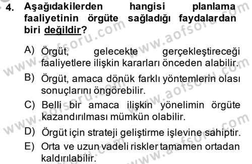 Sosyal Hizmet Yönetimi Dersi 2014 - 2015 Yılı (Vize) Ara Sınav Soruları 4. Soru