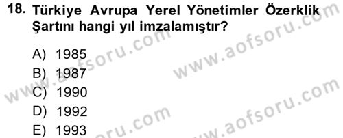 Sosyal Hizmet Yönetimi Dersi 2014 - 2015 Yılı (Final) Dönem Sonu Sınav Soruları 18. Soru