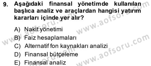 Sosyal Hizmet Yönetimi Dersi 2014 - 2015 Yılı (Final) Dönem Sonu Sınav Soruları 9. Soru