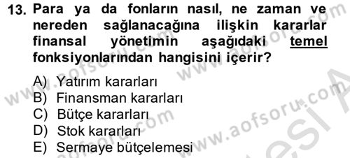 Sosyal Hizmet Yönetimi Dersi 2014 - 2015 Yılı Tek Ders Sınav Soruları 13. Soru