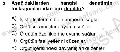 Sosyal Hizmet Yönetimi Dersi 2014 - 2015 Yılı Tek Ders Sınav Soruları 3. Soru