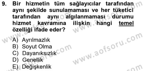 Sosyal Hizmet Yönetimi Dersi 2014 - 2015 Yılı Tek Ders Sınav Soruları 9. Soru