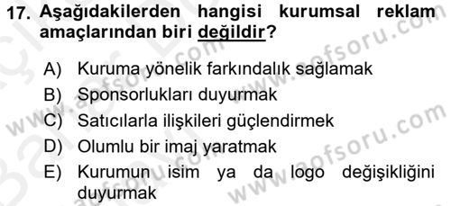 Sosyal Hizmet Yönetimi Dersi 2015 - 2016 Yılı (Vize) Ara Sınav Soruları 17. Soru