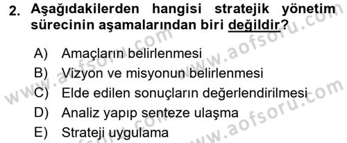 Sosyal Hizmet Yönetimi Dersi 2015 - 2016 Yılı (Vize) Ara Sınav Soruları 2. Soru