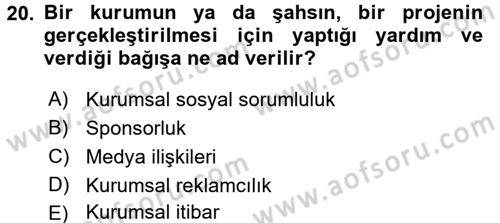 Sosyal Hizmet Yönetimi Dersi 2015 - 2016 Yılı (Vize) Ara Sınav Soruları 20. Soru