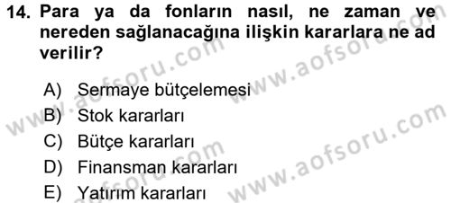Sosyal Hizmet Yönetimi Dersi 2015 - 2016 Yılı Tek Ders Sınav Soruları 14. Soru