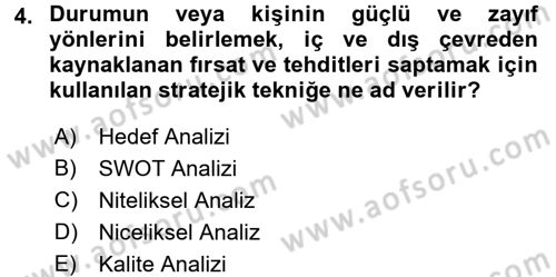 Sosyal Hizmet Yönetimi Dersi 2015 - 2016 Yılı Tek Ders Sınav Soruları 4. Soru