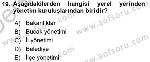 Sosyal Hizmet Yönetimi Dersi 2016 - 2017 Yılı 3 Ders Sınav Soruları 19. Soru