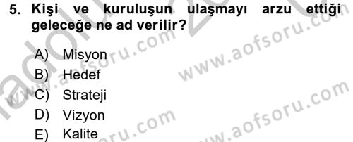 Sosyal Hizmet Yönetimi Dersi 2016 - 2017 Yılı 3 Ders Sınav Soruları 5. Soru