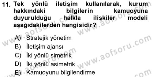 Sosyal Hizmet Yönetimi Dersi 2016 - 2017 Yılı (Vize) Ara Sınav Soruları 11. Soru