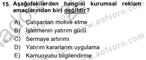 Sosyal Hizmet Yönetimi Dersi 2016 - 2017 Yılı (Vize) Ara Sınav Soruları 15. Soru