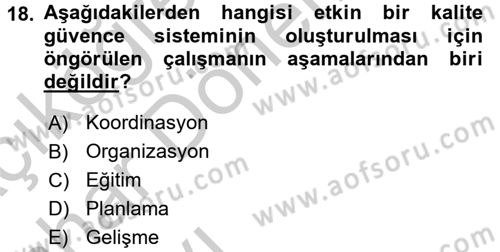Sosyal Hizmet Yönetimi Dersi 2016 - 2017 Yılı (Vize) Ara Sınav Soruları 18. Soru