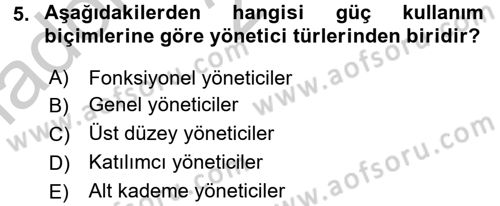 Sosyal Hizmet Yönetimi Dersi 2016 - 2017 Yılı (Vize) Ara Sınav Soruları 5. Soru