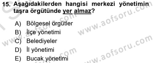 Sosyal Hizmet Yönetimi Dersi 2016 - 2017 Yılı (Final) Dönem Sonu Sınav Soruları 15. Soru