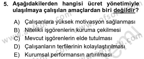 Sosyal Hizmet Yönetimi Dersi 2016 - 2017 Yılı (Final) Dönem Sonu Sınav Soruları 5. Soru
