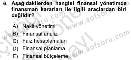 Sosyal Hizmet Yönetimi Dersi 2016 - 2017 Yılı (Final) Dönem Sonu Sınav Soruları 6. Soru