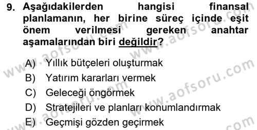 Sosyal Hizmet Yönetimi Dersi 2016 - 2017 Yılı (Final) Dönem Sonu Sınav Soruları 9. Soru