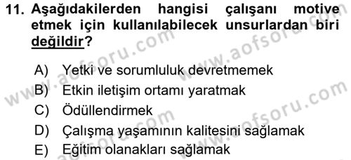 Sosyal Hizmet Yönetimi Dersi 2017 - 2018 Yılı 3 Ders Sınav Soruları 11. Soru