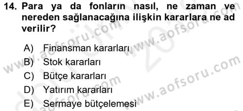 Sosyal Hizmet Yönetimi Dersi 2017 - 2018 Yılı 3 Ders Sınav Soruları 14. Soru